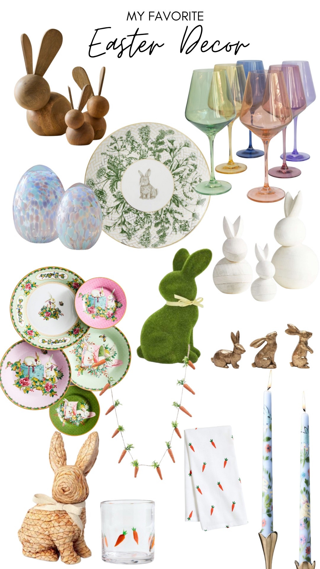 If I was hosting an Easter Party…this would be IT. Love the bunny theme. I have the Estelle glasses, and I promise you, they are worth the price! Not only functional, but such a cute colorful addition! Also, the moss and golden bunnies are my new favorite decor this year, I have them all over my house! In love. 

#LTKSeasonal #LTKWatchNow #LTKHome