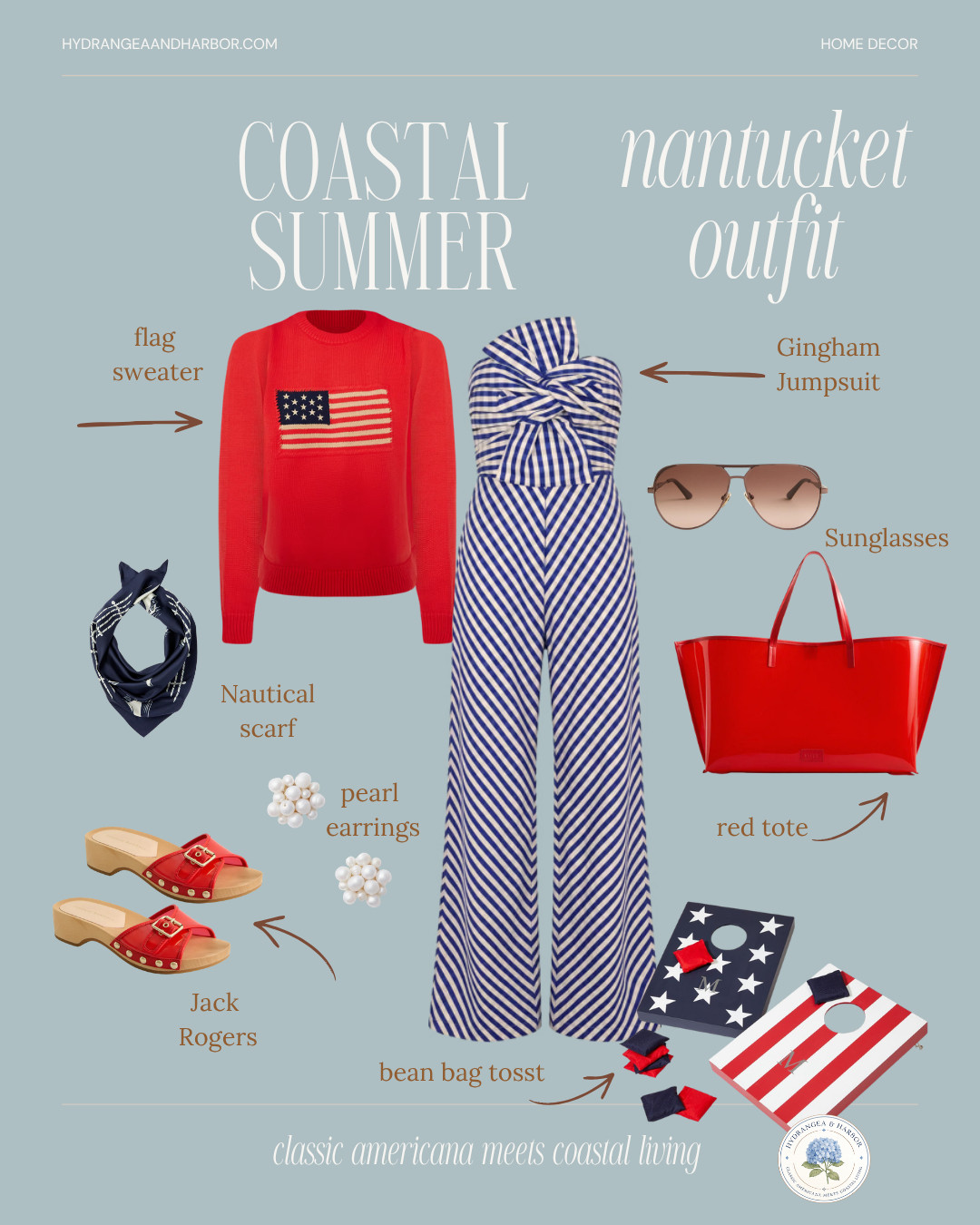 coastal summer patriotic fourth of july nantucket vacation outfit inspo 

 