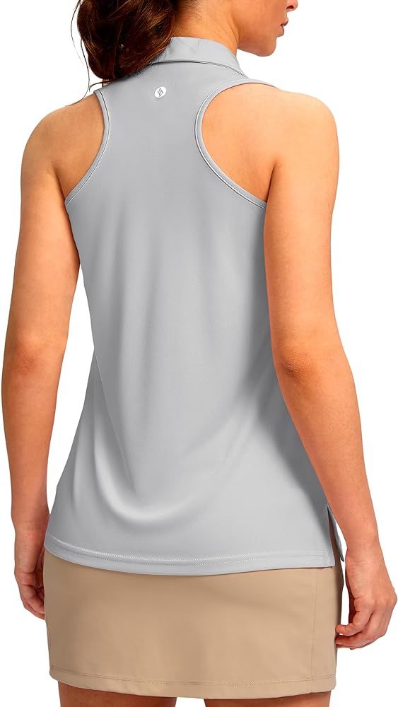 SANTINY Womens Sleeveless Golf Shirt Racerback V Neck Tank Tops Quick Dry Tennis Collared Polo Sh... | Amazon (US)