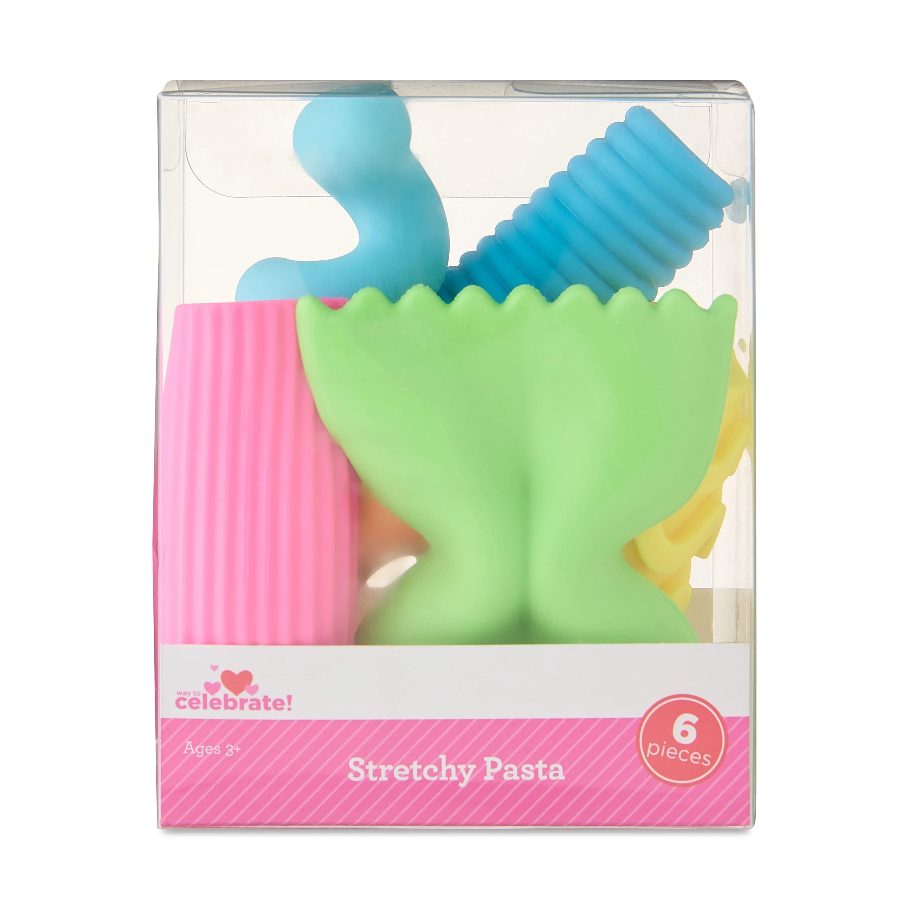 Stretchy Pasta Party Favors, Multicolor, 6 Count, Valentine's Day by Way To Celebrate | Walmart (US)