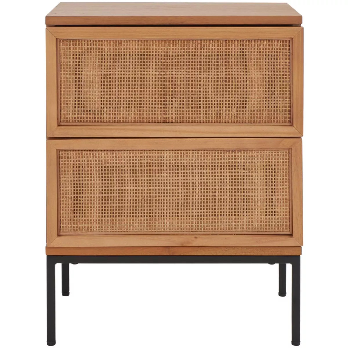 Zadie 2 Drawer Rattan Nightstand - Safavieh | Target