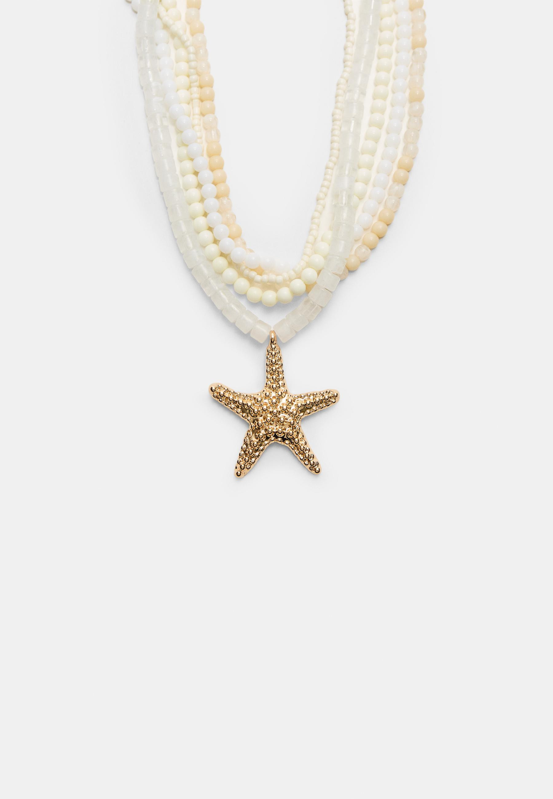 Beaded star necklace - Women's fashion | Stradivarius United Kingdom | Stradivarius (UK)