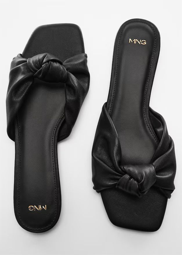 Square-toe sandals with knot detail -  Women | Mango USA | MANGO (US)