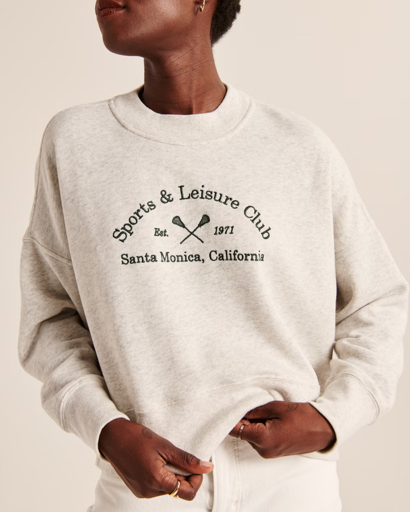 Women's 90s Sharkbite Cropped Graphic Crew Sweatshirt | Women's Clearance | Abercrombie.com | Abercrombie & Fitch (US)