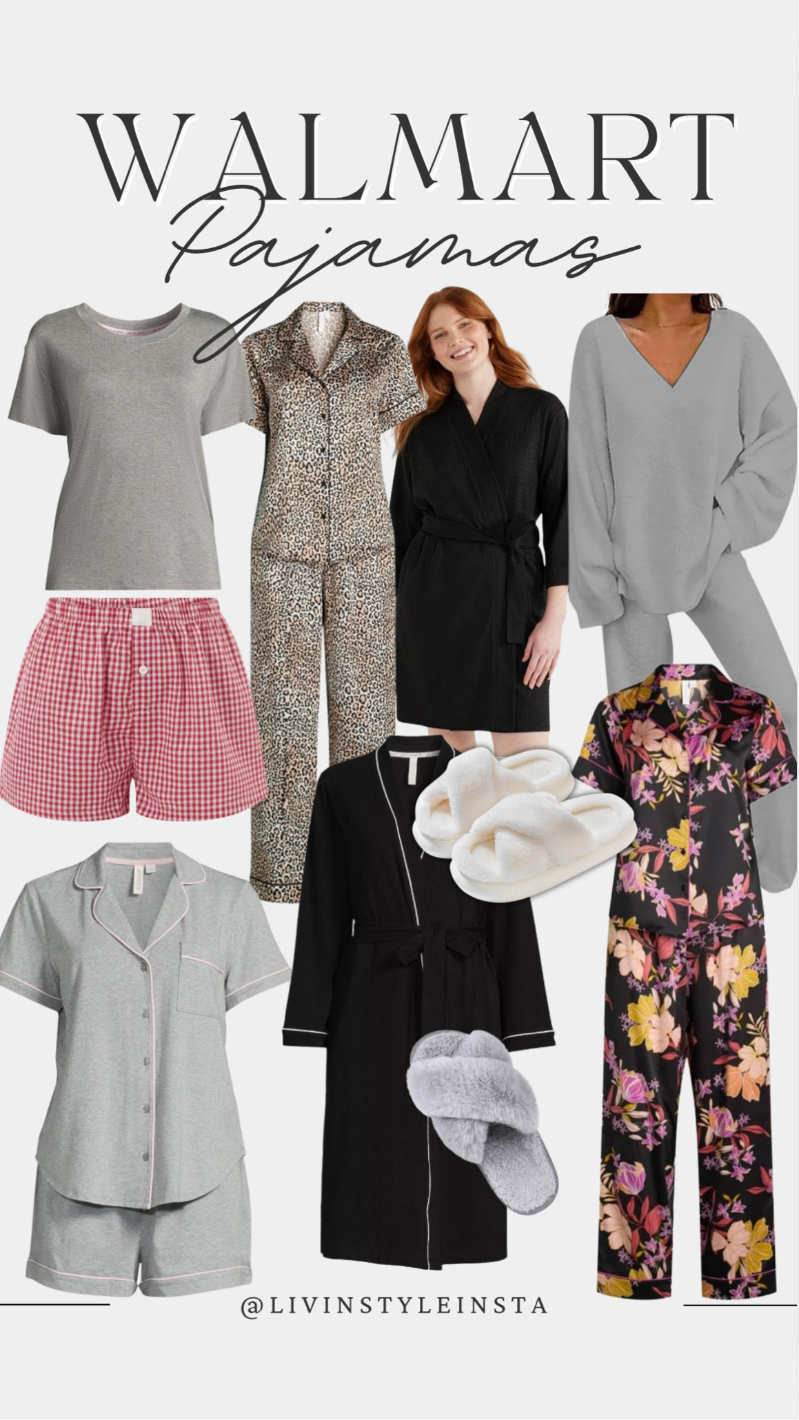 Walmart pajamas, robes and slippers. Love these boxer shorts that come in so many different colorways. Two different robe options, short and long, both super soft and comfy. Silk pajamas and lightweight cotton pajamas. Perfect for a cozy fall night!

#LTKActive #LTKTravel #LTKFindsUnder50
