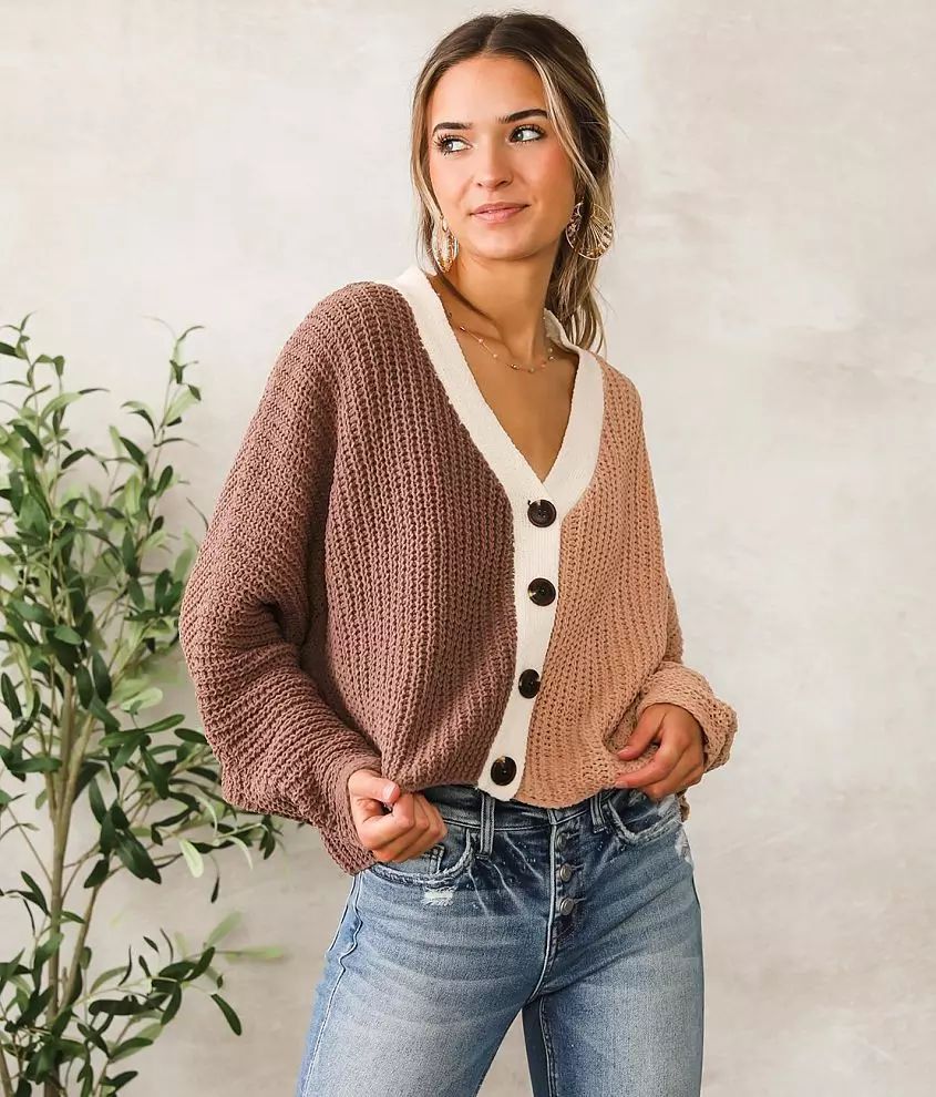 Boxy Cropped Cardigan Sweater | Buckle
