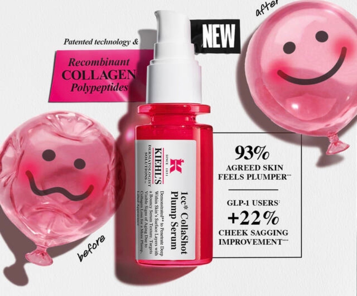 ✨ NEW - NEW - NEW ✨

The new 1cc* CollaShot Plumping Serum from Kiehls is 👌🏻 AND it’s actually PINK!! 🩷

A new Face Serum that visibly plumps skin and helps target visible signs of aging due to collagen loss. Formulated with Recombinant Collagen Polypeptides & a patented technology. 

You need to add this to your daily skincare routine! 👌🏻🩷

Now available at Kiehls.com and Sephora! Tap below to snag yours! 

#kiehls new product
#new product alert
#face serum
#morning skincare routine
#nighttime skincare routine 
#anti-aging skincare 
#collagen serum 
#pink plumping serum
#skincare routine solutions
#skincare over 40
#aging serum
#radiant skincare routine 
#skin perfections