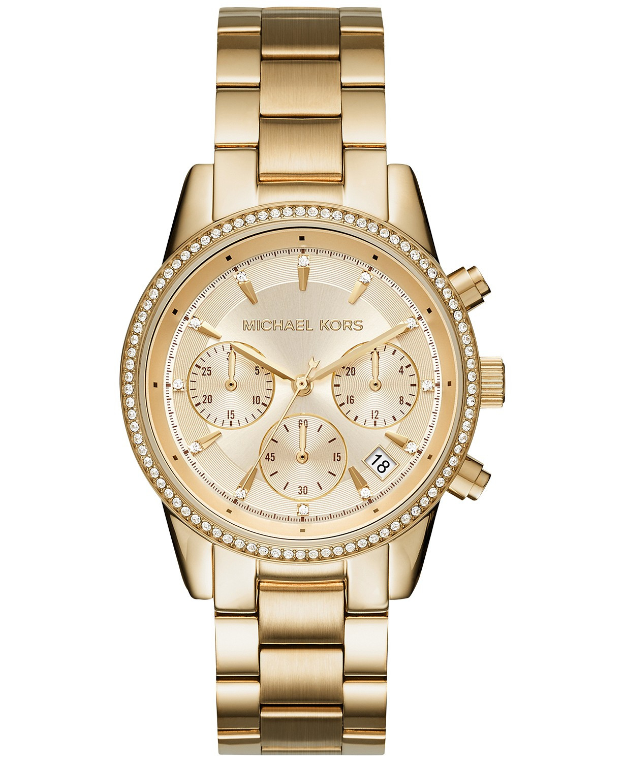 Women's Chronograph Ritz Stainless Steel Bracelet Watch 37mm MK6428/MK6357/MK6356 | Macys (US)