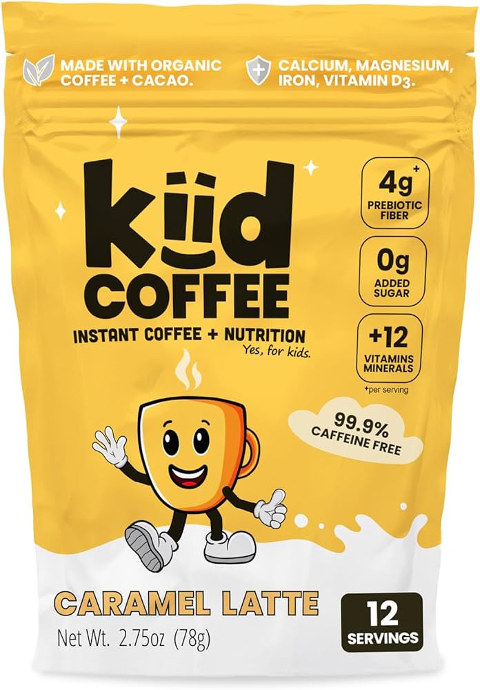 Kiid Coffee Caramel Latte - 99.9% Caffeine Free - Organic Decaf Instant Coffee, 4g Fiber, 0g Suga... | Amazon (US)