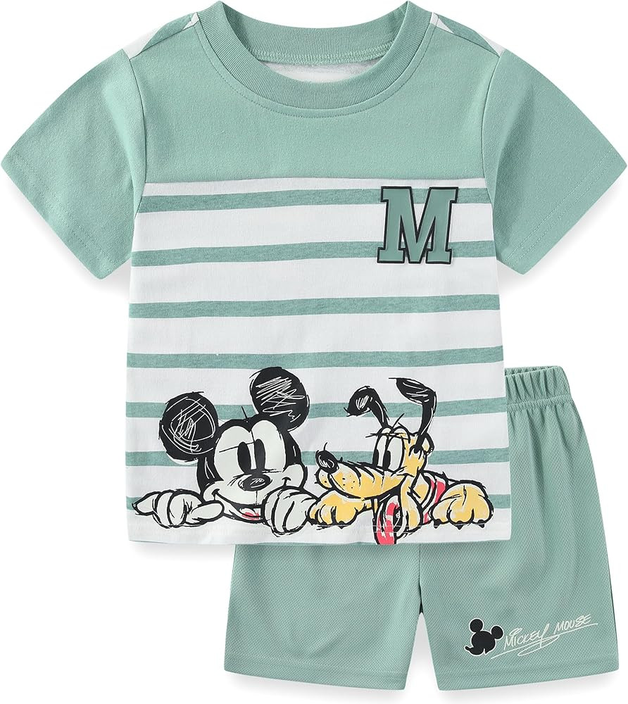 Disney Mickey Mouse Boys Short Sleeve T-Shirt and Shorts Set for Toddler and Big Kids | Amazon (US)