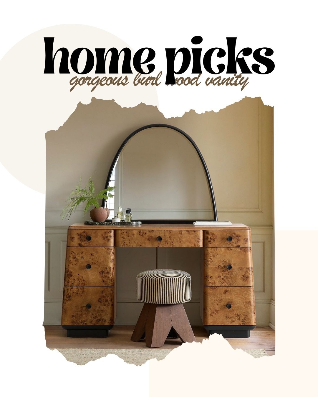 OBSESSED with this stunning burl wood vanity! 😍 Not only is it an absolute showstopper for your beauty routine, but it also doubles perfectly as a chic and functional office desk. ✨ Elevate your space with this gorgeous piece that blends beauty and practicality seamlessly.

#HomePicks #BurlWood #VanityDesk #HomeOfficeGoals #DualPurposeFurniture #InteriorDesign #HomeDecor #LuxuryHome #FurnitureFinds #StylishWorkspace #BedroomDecor #DeskGoals #ElegantHome #ShopNow #LTKhome #LTKinteriors #HomeInspo

#LTKHome #LTKSaleAlert #LTKmorningroutine