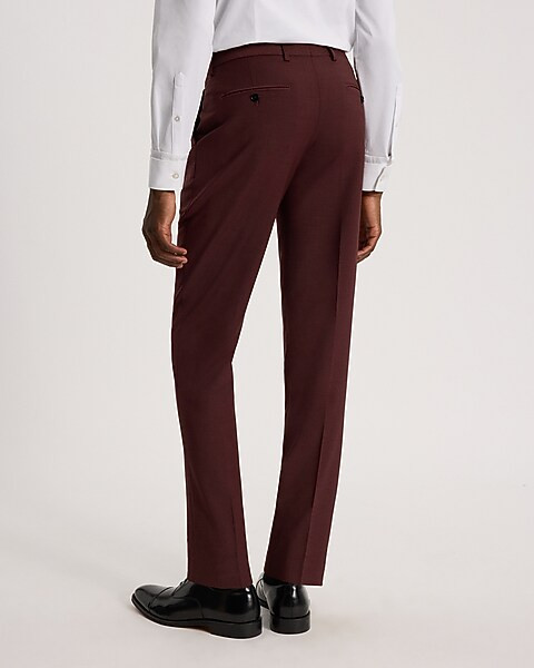 Extra Slim Burgundy Wool-Blend Modern Tech Suit Pant | Express