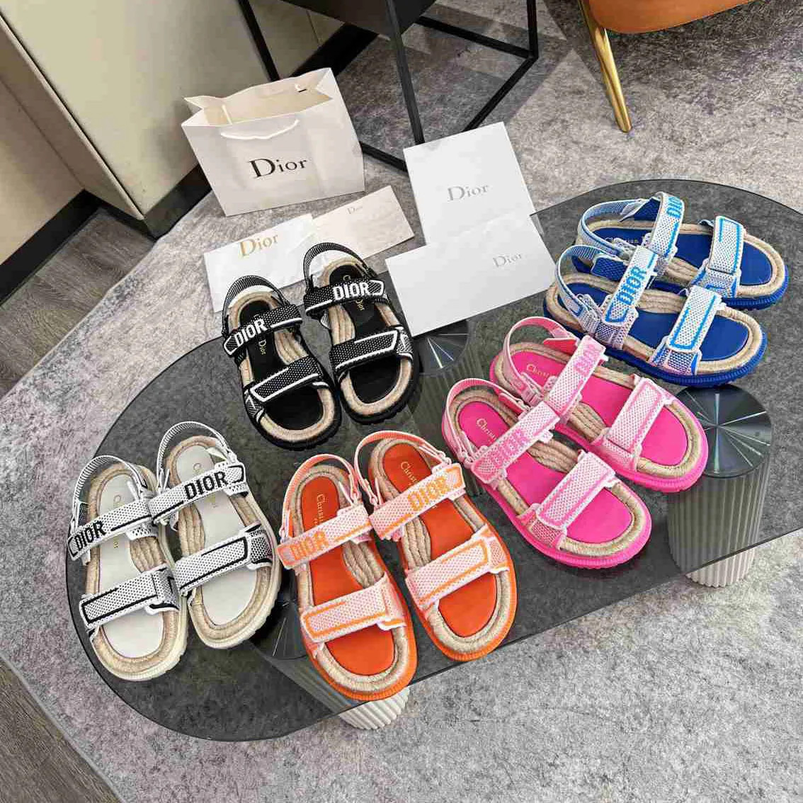 AAA DIOR Women Ladies Calfskin Dad Sandals Quilted Summer Shoes Platform Flats Low Heel Wedge Dia... | DHGate