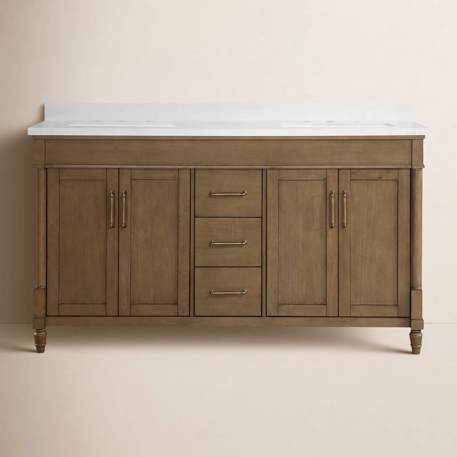 Burdick 60'' Double Bathroom Vanity with Engineered Marble Top | Wayfair North America