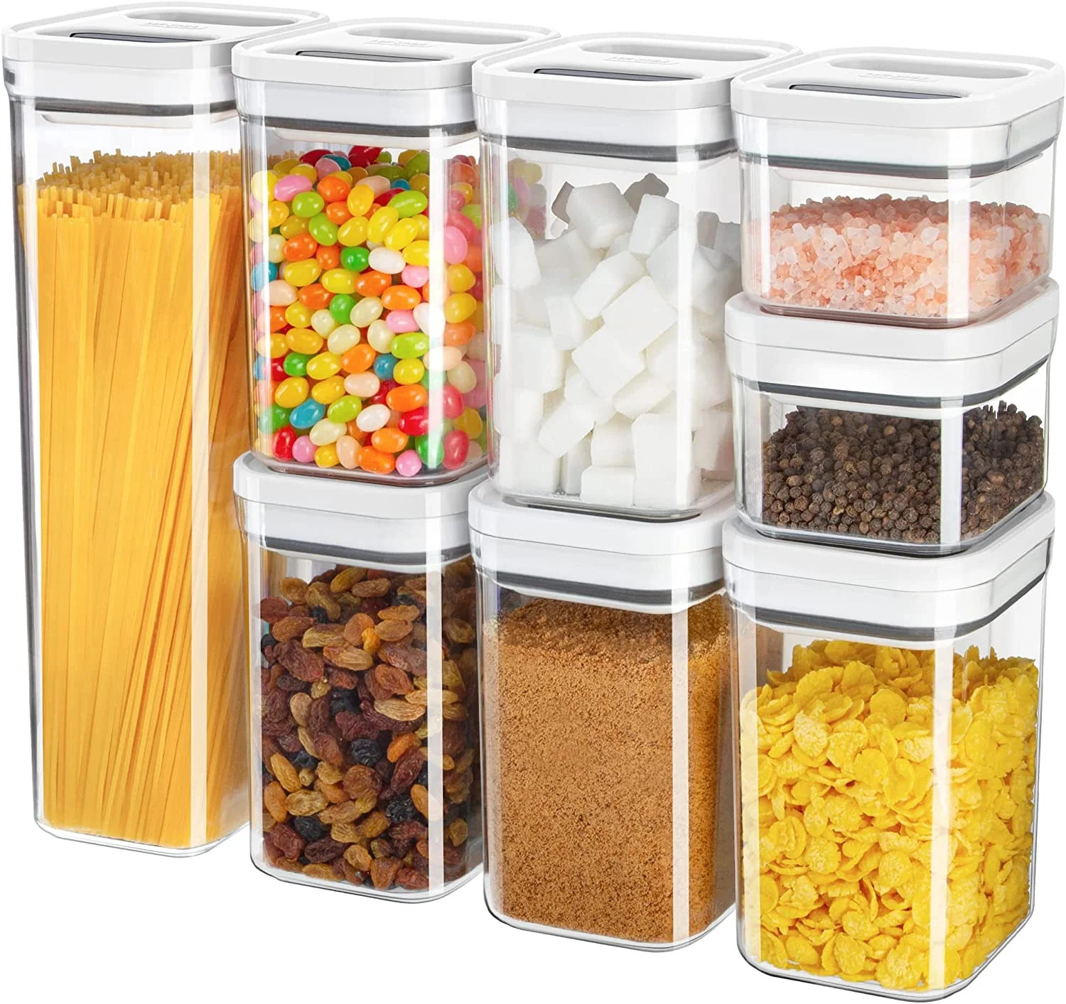 MR.Siga 8 Piece Airtight Food Storage Container Set, BPA Free Kitchen Pantry Organization Caniste... | Walmart (US)