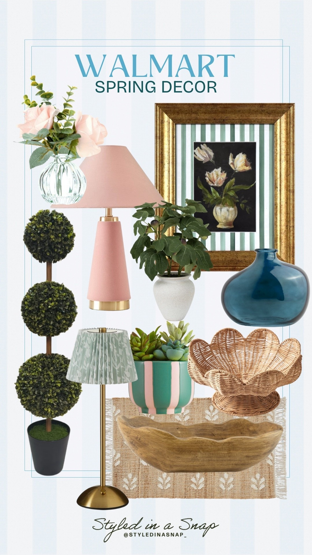 Walmart’s spring home decor options are absolutely adorable and so affordable. I love the artificial plants and how realistic they look. The colors are adorable and so pretty for spring. 
Home trends

#LTKSeasonal #LTKOver40 #LTKHome