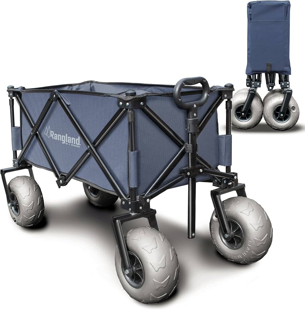 Beach Wagon with Big Wheels for Sand - All Terrain Steel Frame Utility Cart with 9" Pneumatic Tir... | Amazon (US)