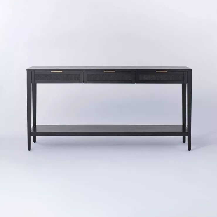 East Bluff Woven Drawer Console Table Black - Threshold™ designed with Studio McGee | Target