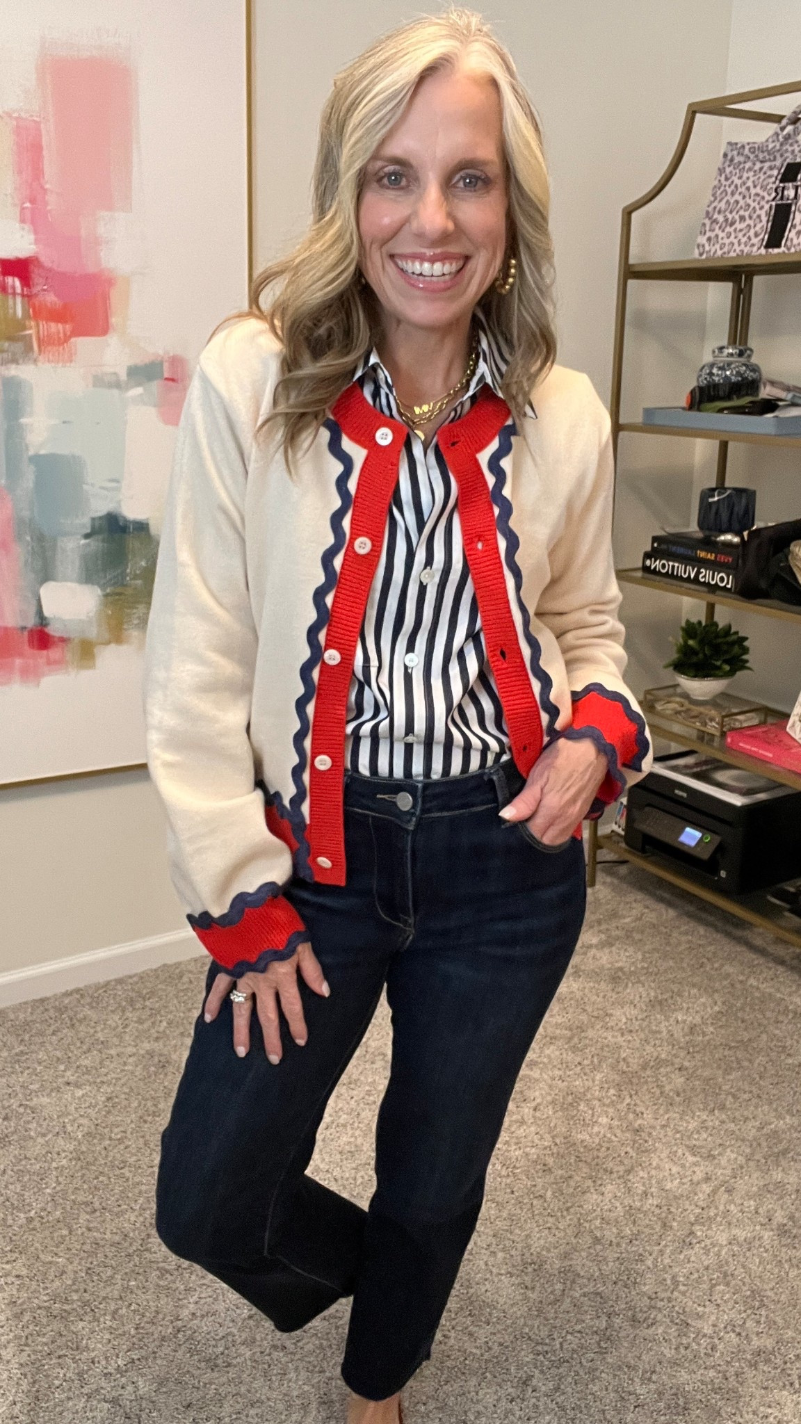 Avara new arrival! Cutest sweater looks adorable layered over stripes 

#LTKOver40