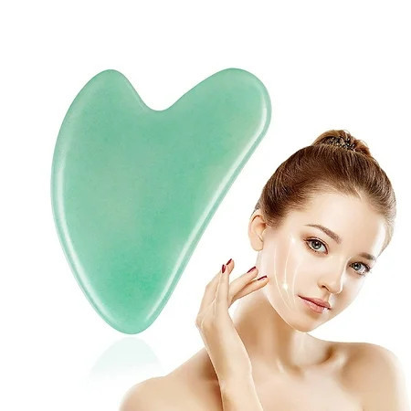 Gua Sha Facial Massage Tool, Natural Jade Jawline Sculpting Tool Jade Stone Guasha Board for physical therapy(Green) | Walmart (US)