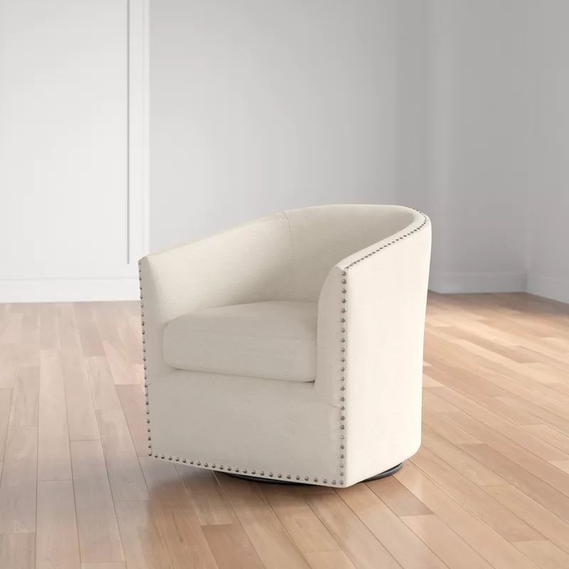 Leominster 28'' Wide Tufted Polyester Yes Barrel Chair | Wayfair North America