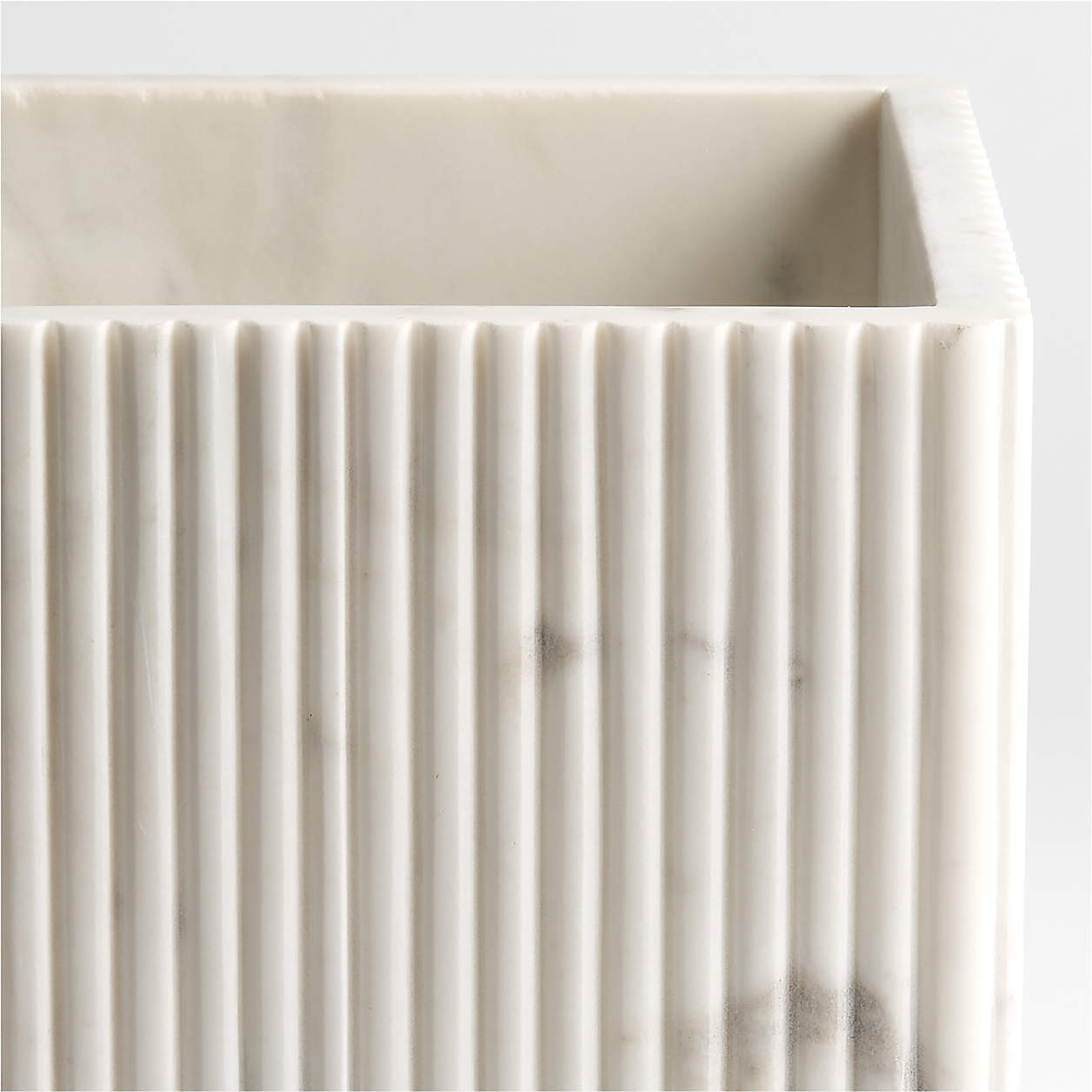 Carmen White Marble Canister + Reviews | Crate & Barrel | Crate & Barrel