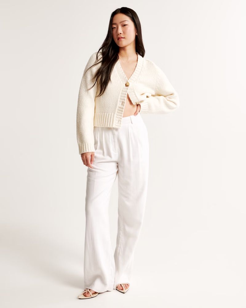 Cotton-Blend Short Cardigan | Abercrombie & Fitch (US)
