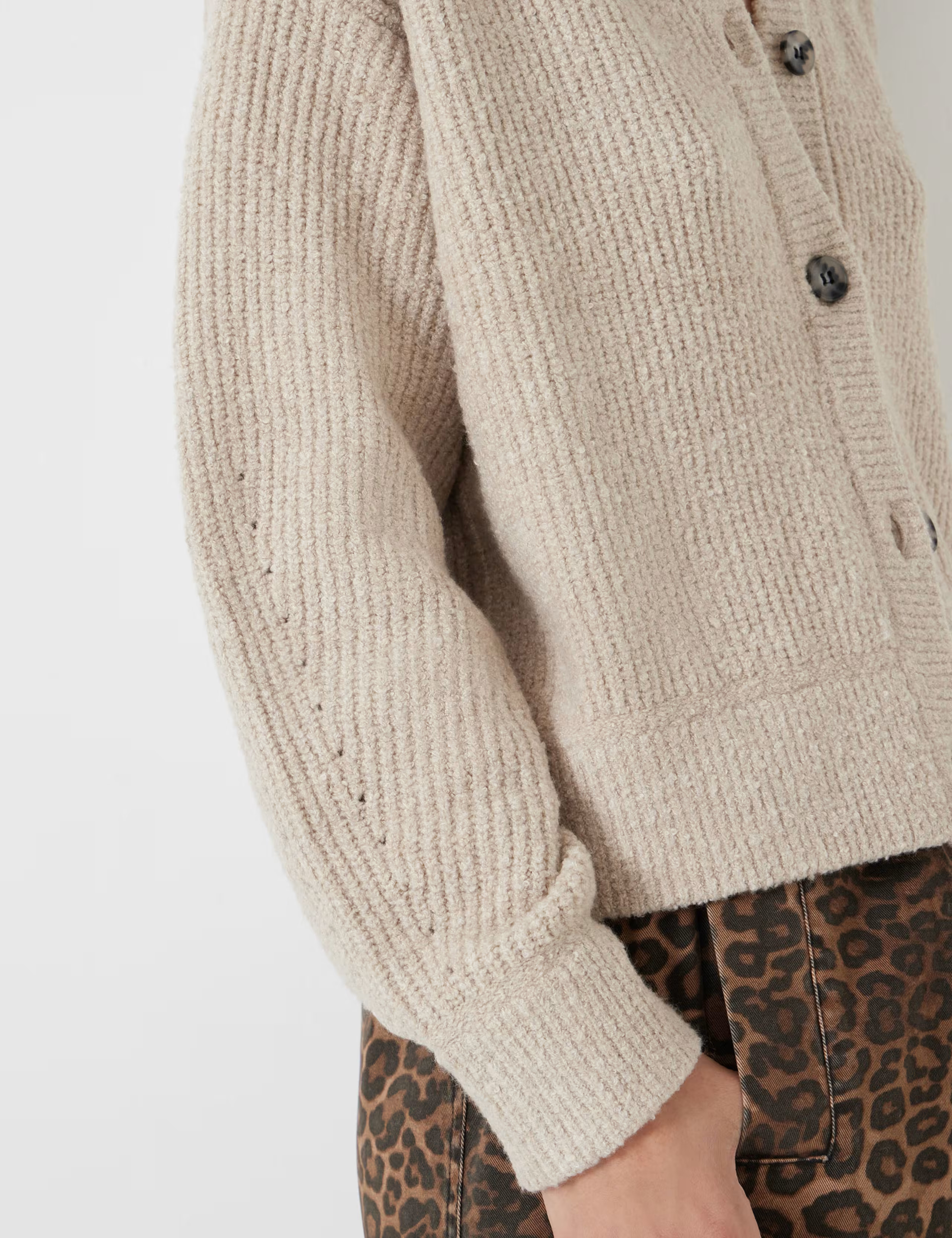 Ribbed Button Front Cardigan with Wool | Marks & Spencer (UK)