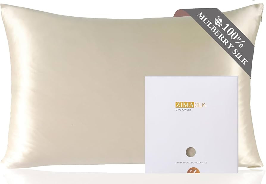 ZIMASILK 100% Pure Mulberry Silk Pillow Cases for Hair and Skin, Queen | Amazon (US)