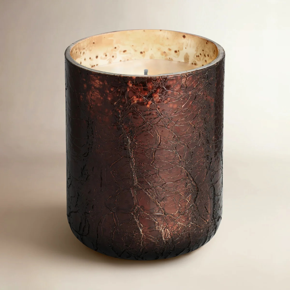 Noble Holiday Midnight Pumpkin Small Crackle Glass Candle | Wayfair North America