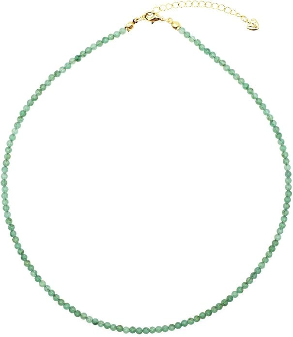 3MM Handmade Stone Crystal Round Beads Beaded Choker Necklace for Women | Amazon (US)