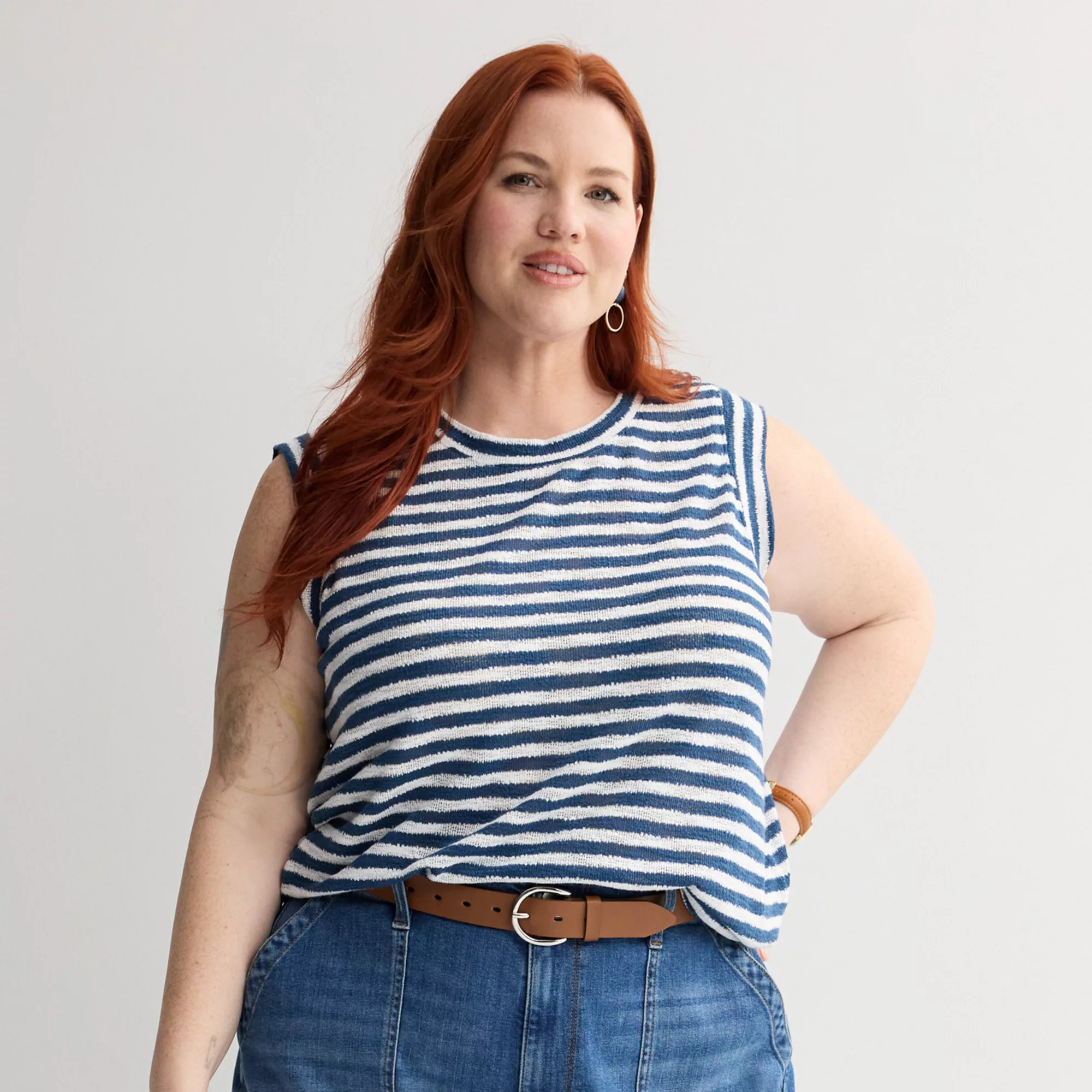 Plus Size Sonoma Goods For Life® Striped Summer Tank Top | Kohl's