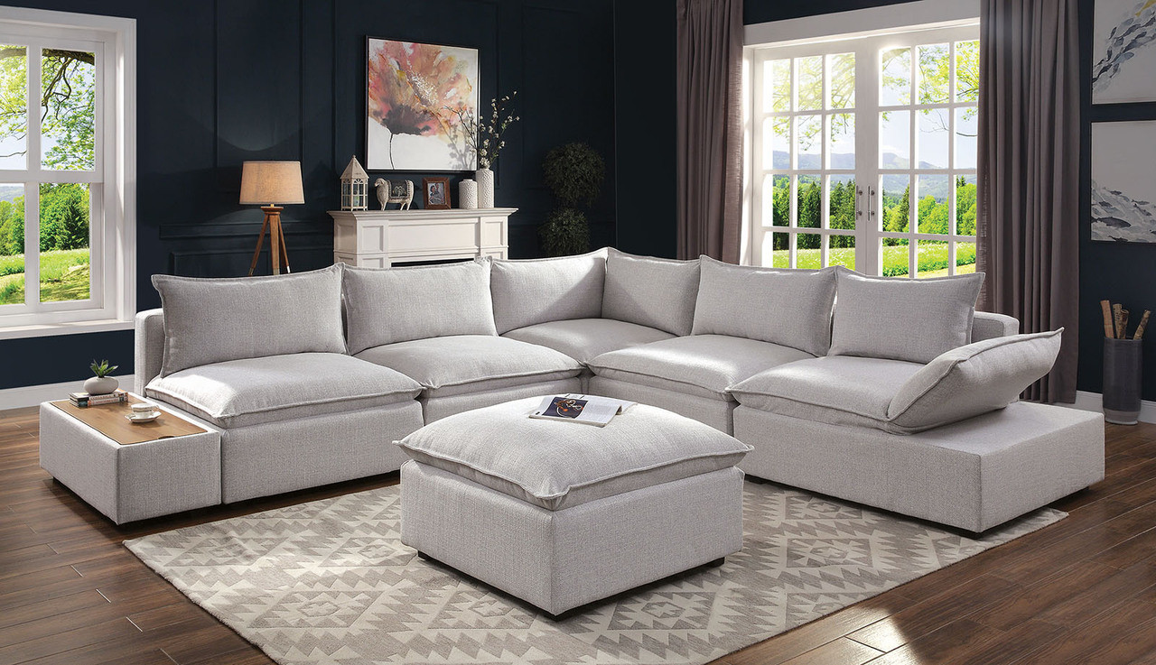 Arlene Sectional In Light Gray | 1stopbedrooms