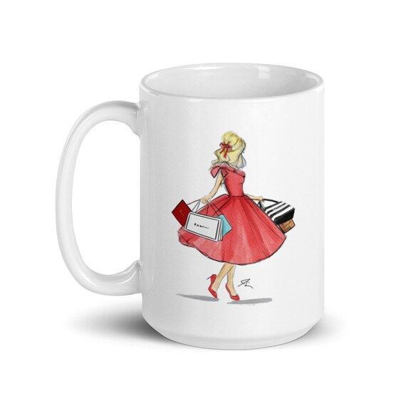 Wrapped in Red (Blonde) (Not customizable) Mug By Melsy's Illustrations | Etsy (US)