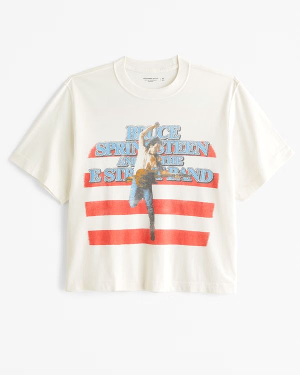 Women's Cropped Bruce Springsteen Graphic Tee | Women's Tops | Abercrombie.com | Abercrombie & Fitch (US)