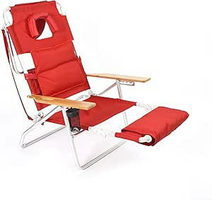 Ostrich Deluxe Padded Sport 3-in-1 Beach Chair, Red | Amazon (US)