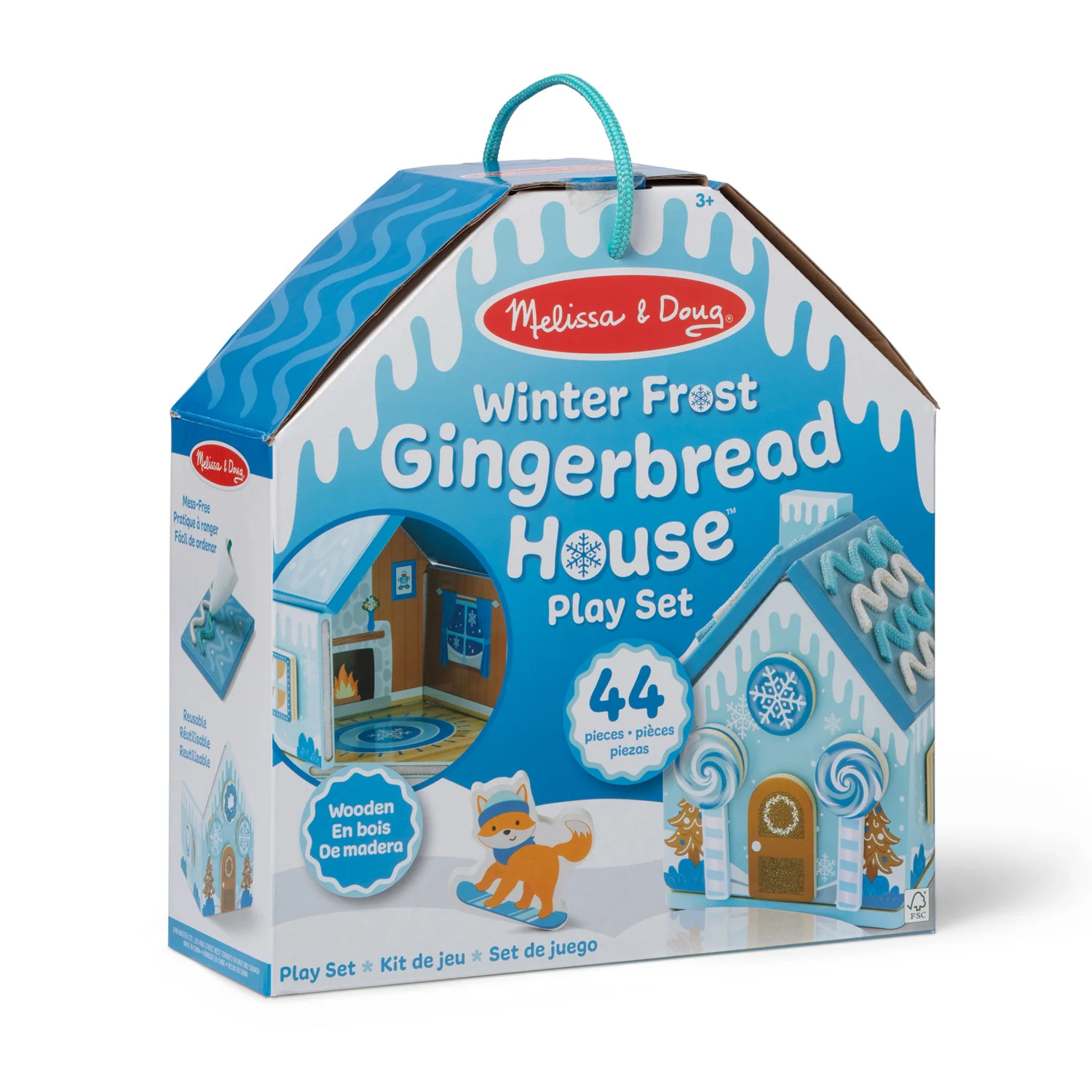 Wooden Gingerbread House Play Set – Winter Frost | Melissa and Doug