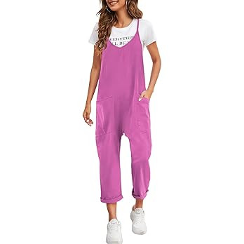 Nirovien Womens Oversized Sleeveless Jumpsuits Spaghetti Strap Loose Overalls with Pocket One Pie... | Amazon (US)