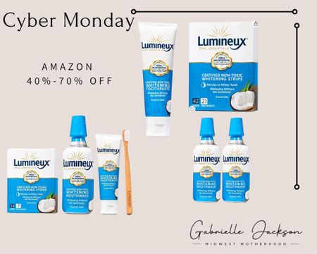 Cyber Monday sale on Amazon: Lumineux mouthwash, toothpaste, and teeth whitening strips.

#LTKGiftGuide #LTKCyberweek #LTKHoliday