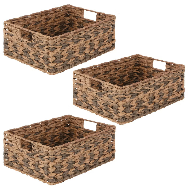 mDesign Woven Ombre Pantry Bin Basket, 3 Pack | Target
