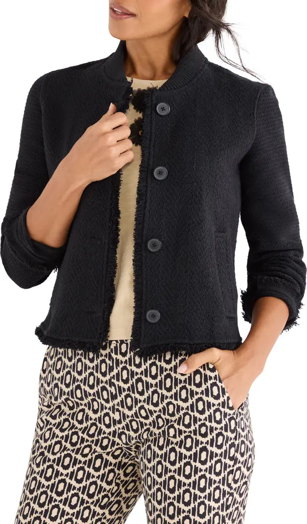 Fringe Mix Knit Bomber Jacket | Nordstrom