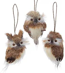 Kurt Adler - Brown Hanging Owl Ornaments, 3 Assorted | Amazon (US)