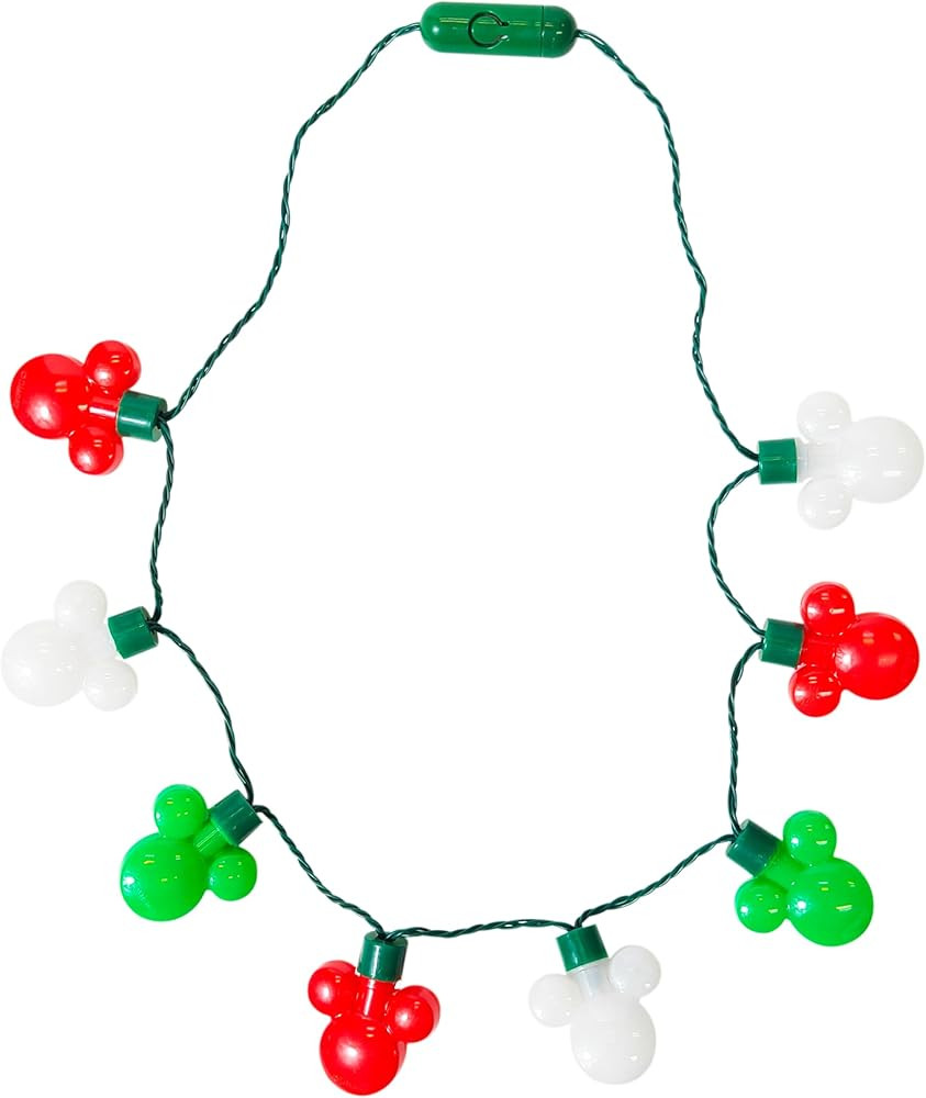 LUV HER Disney Mickey Mouse Christmas Light Up Holiday Necklace, Ages 3+ | Amazon (US)