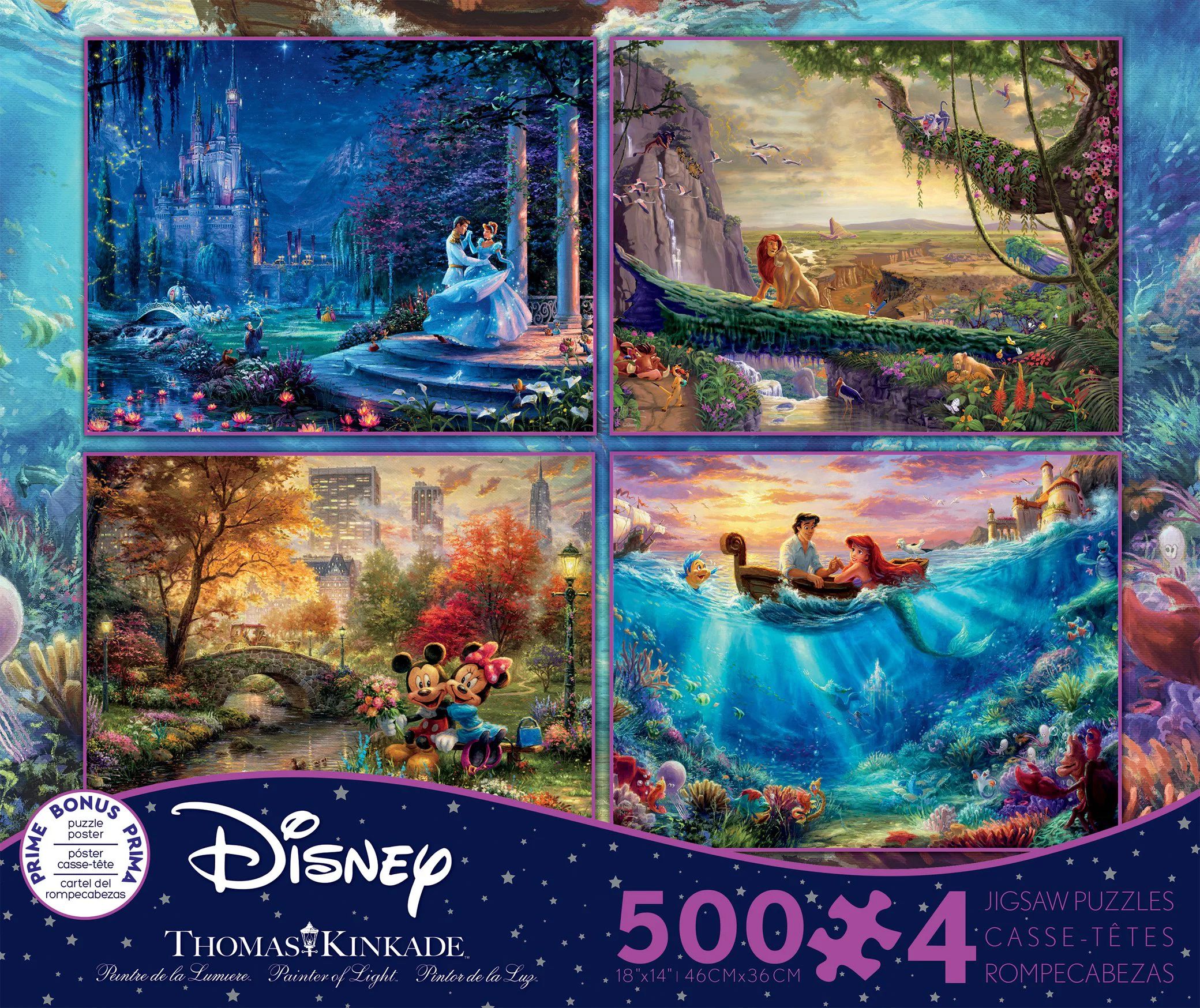 Ceaco - 4 In 1 Multipack - Thomas Kinkade - The Disney Collection - 4 In 1 Multipack Jigsaw Puzzl... | Walmart (US)