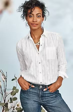 Linen Tab-Sleeve A-Line Shirt | J. Jill