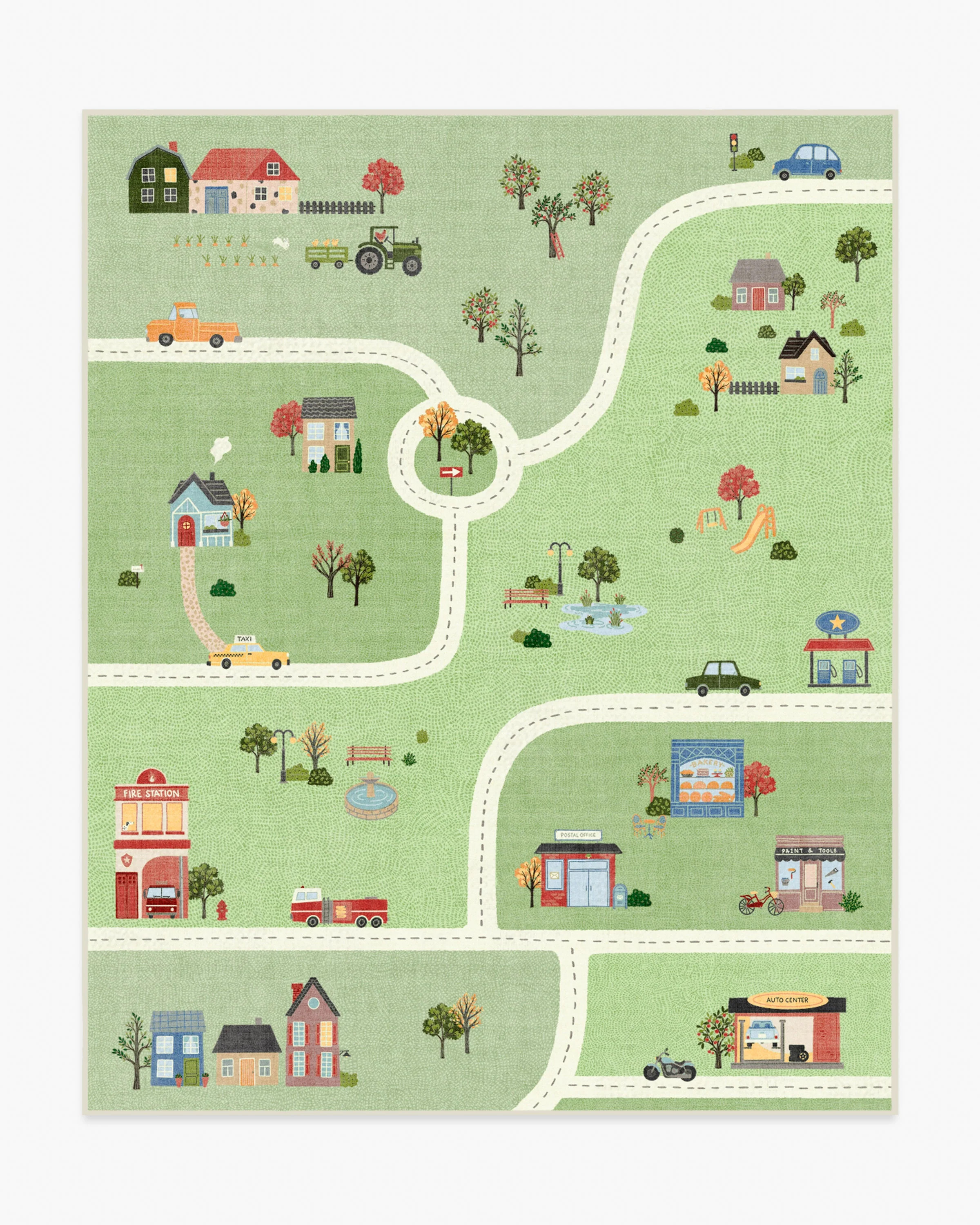 About Town Green Rug | Ruggable