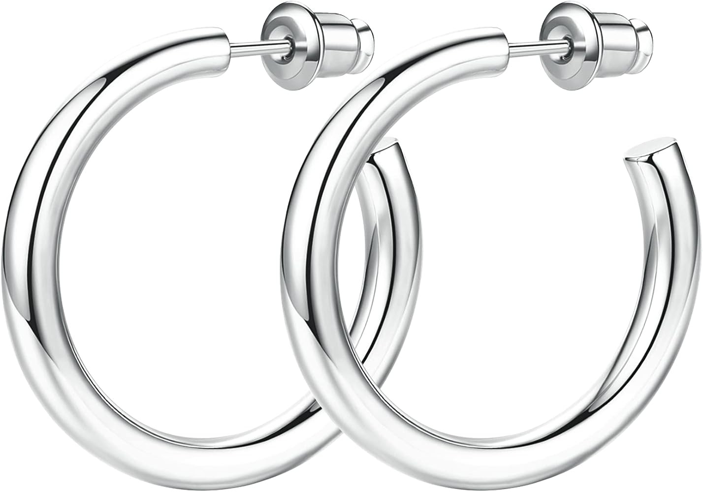 14K Gold Plated Hoop Earrings for Women Chunky Hoop Earrings for Women Thick Lightweight Earrings... | Amazon (US)
