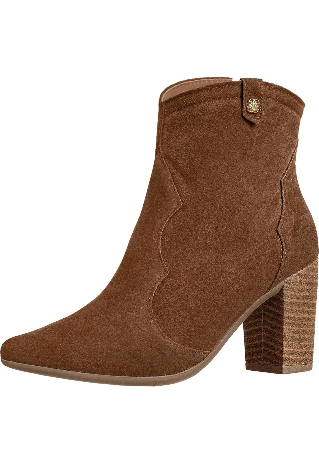 Bota Western Gigil Bico Fino Salto Alto Caramelo | Dafiti (BR)