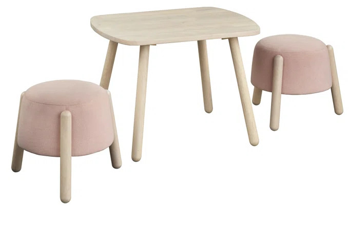 Dietgard Kids 3 Piece Solid Wood Rectangular Play / Activity Table and Chair Set | Wayfair North America