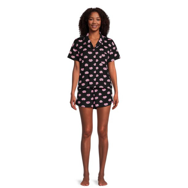 Way To Celebrate Womens Shorty Pajama Set, Sizes XS to 3X | Walmart (US)
